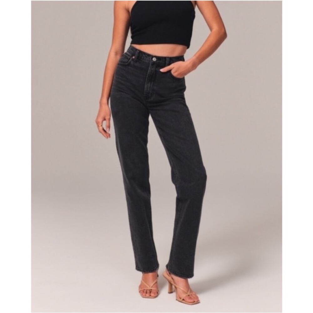 Abercrombie Curve Love Women's Black Ultra High Rise 90s Jeans